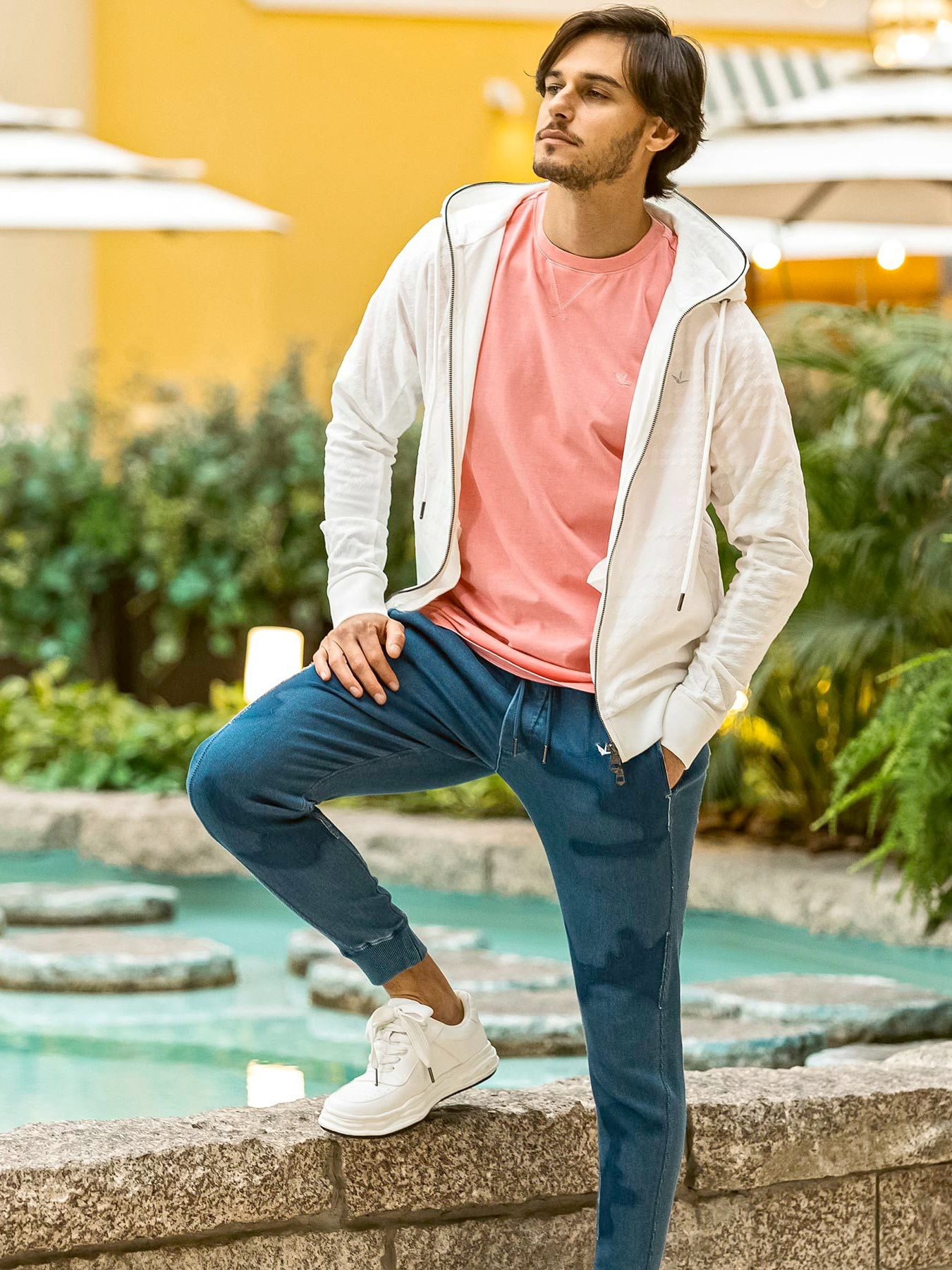 カモ柄ジョグデニムパンツ / インディゴ