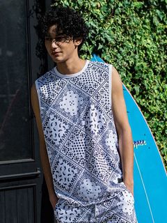 《予約品3月3日18：00締め》 RUSH OVER NO SLEEVE / ノースリーブ / バンダナホワイト