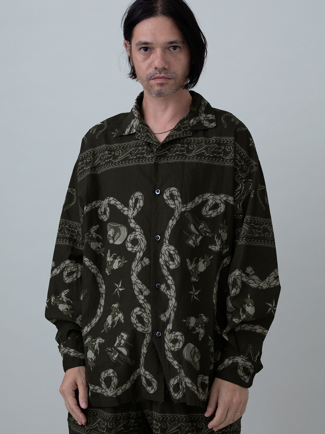 【予約品 11月23日(日) 締切】WESTERNBANDANA SHIRTS / バンダナプリント シャツ / CHARCOAL