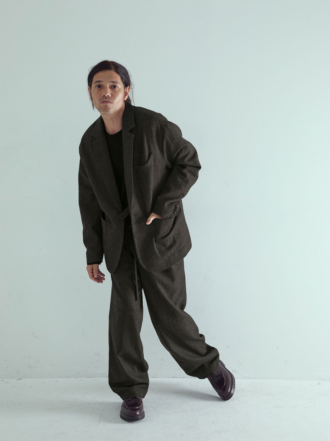 【予約品 】LOUNGECUT JACKET / ジャケット / ダークブラウン× ブラック