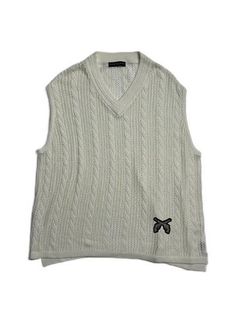 《予約品8月31日 23時55分締め》 KNIT VEST A / ベスト / ホワイト 【roarguns 】 2024年2月入荷予定