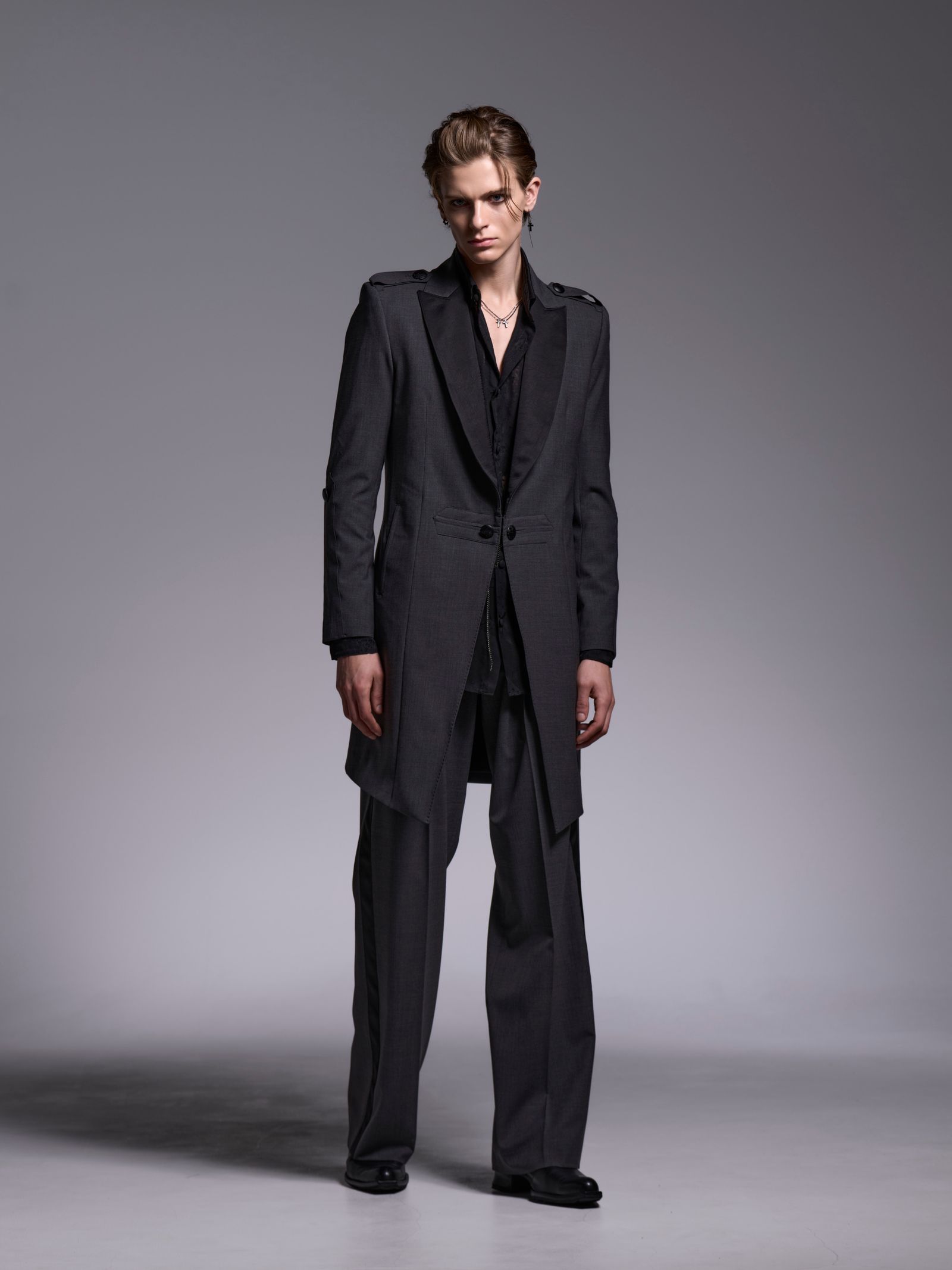 【予約品 1月4日(日) 締切】Side Line Wide Slacks / サイドライン ワイドスラックス / グレー