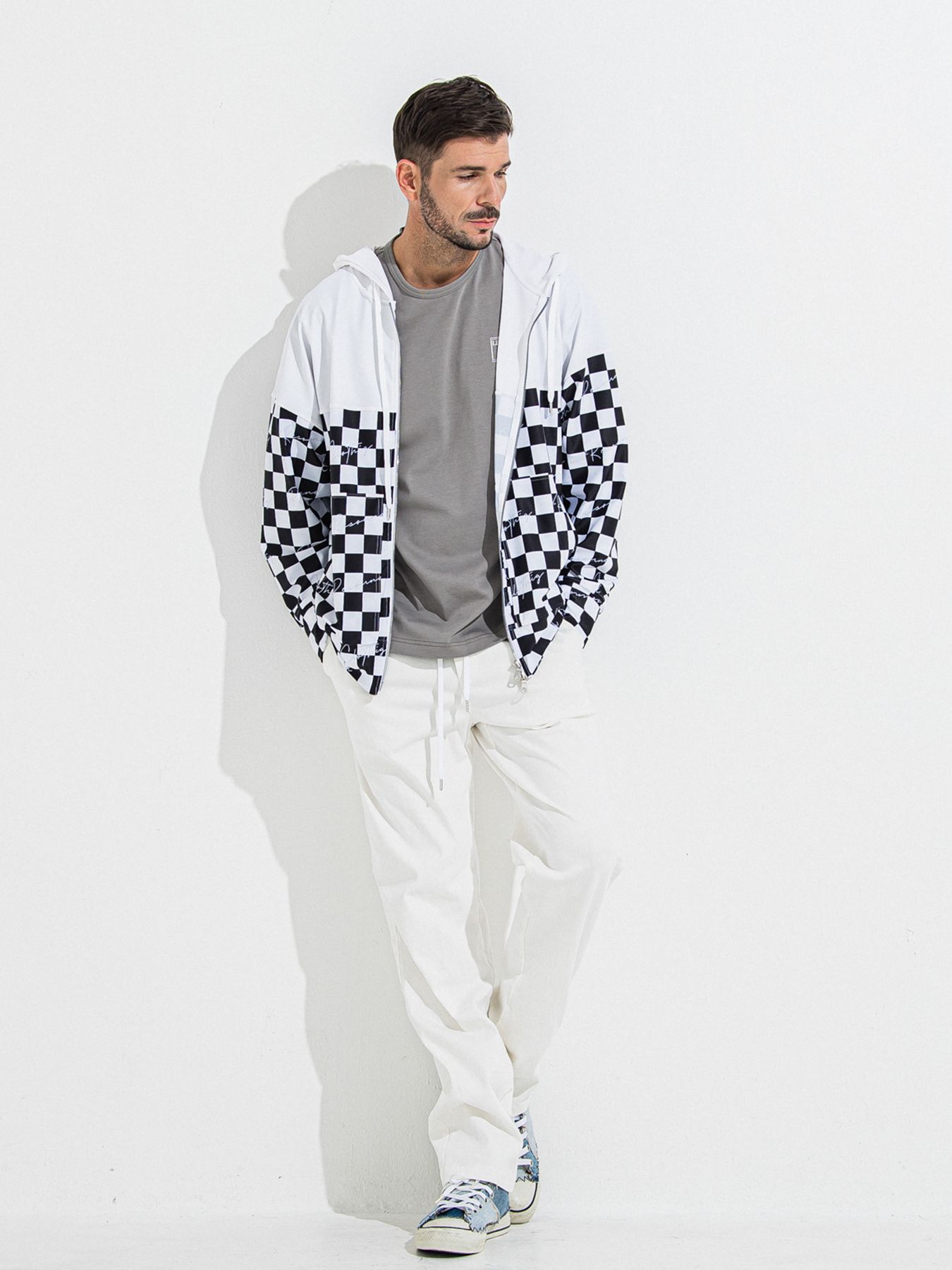 DENIM JERSEY WIDE PT / デニムジャージワイドパンツ / ホワイト