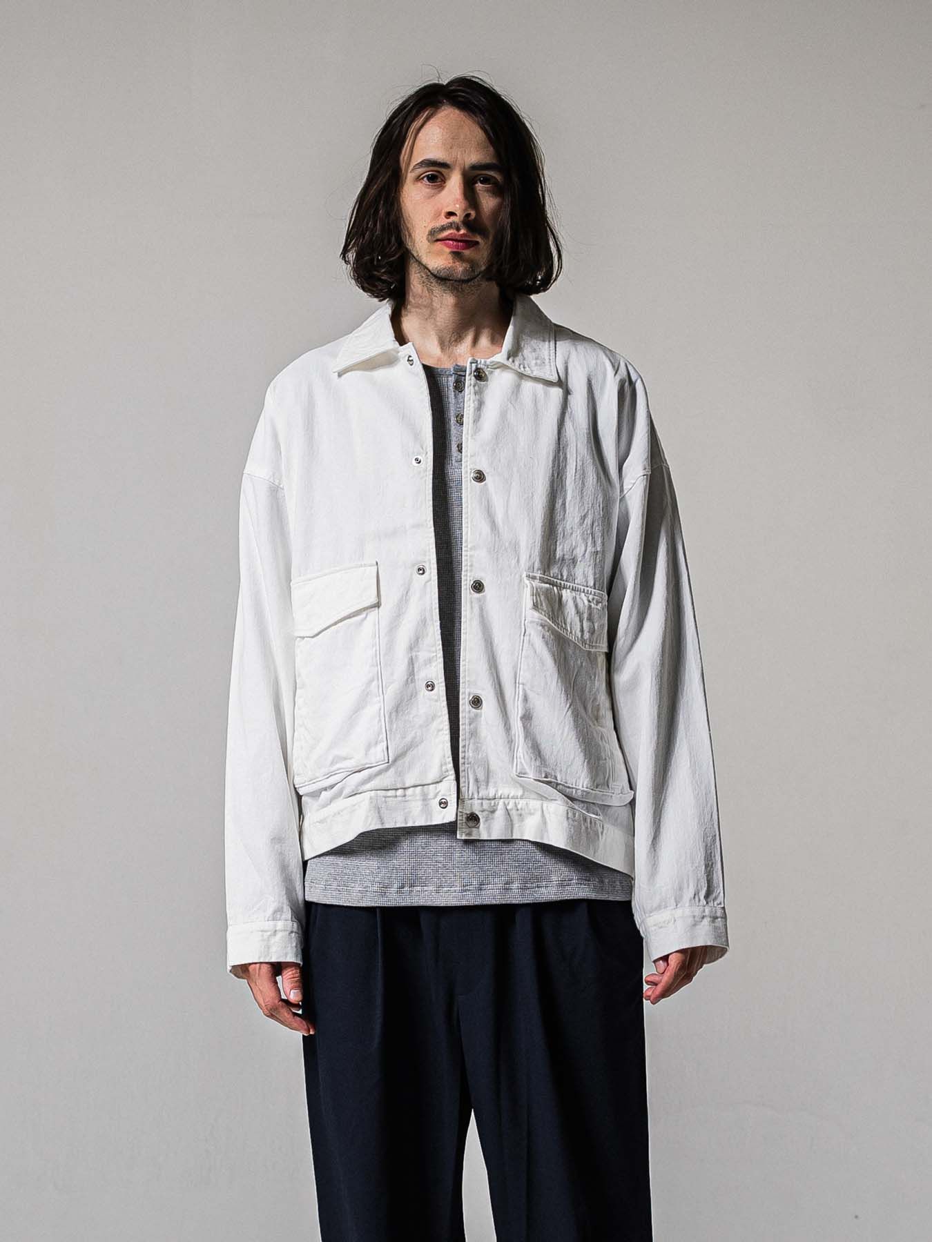 【予約品 11月16日(日) 締切】LDENIM AG FLIGHT JK / ライトデニム ミリタリージャケット / ホワイト