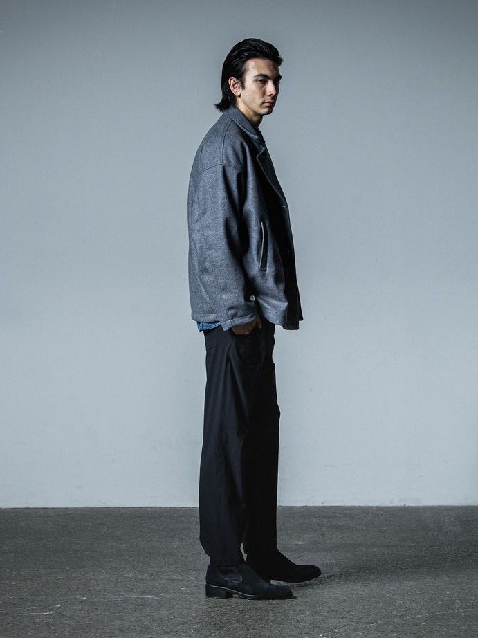 《予約品》 MELTON OVER PCOAT / コートジャケット / グレー