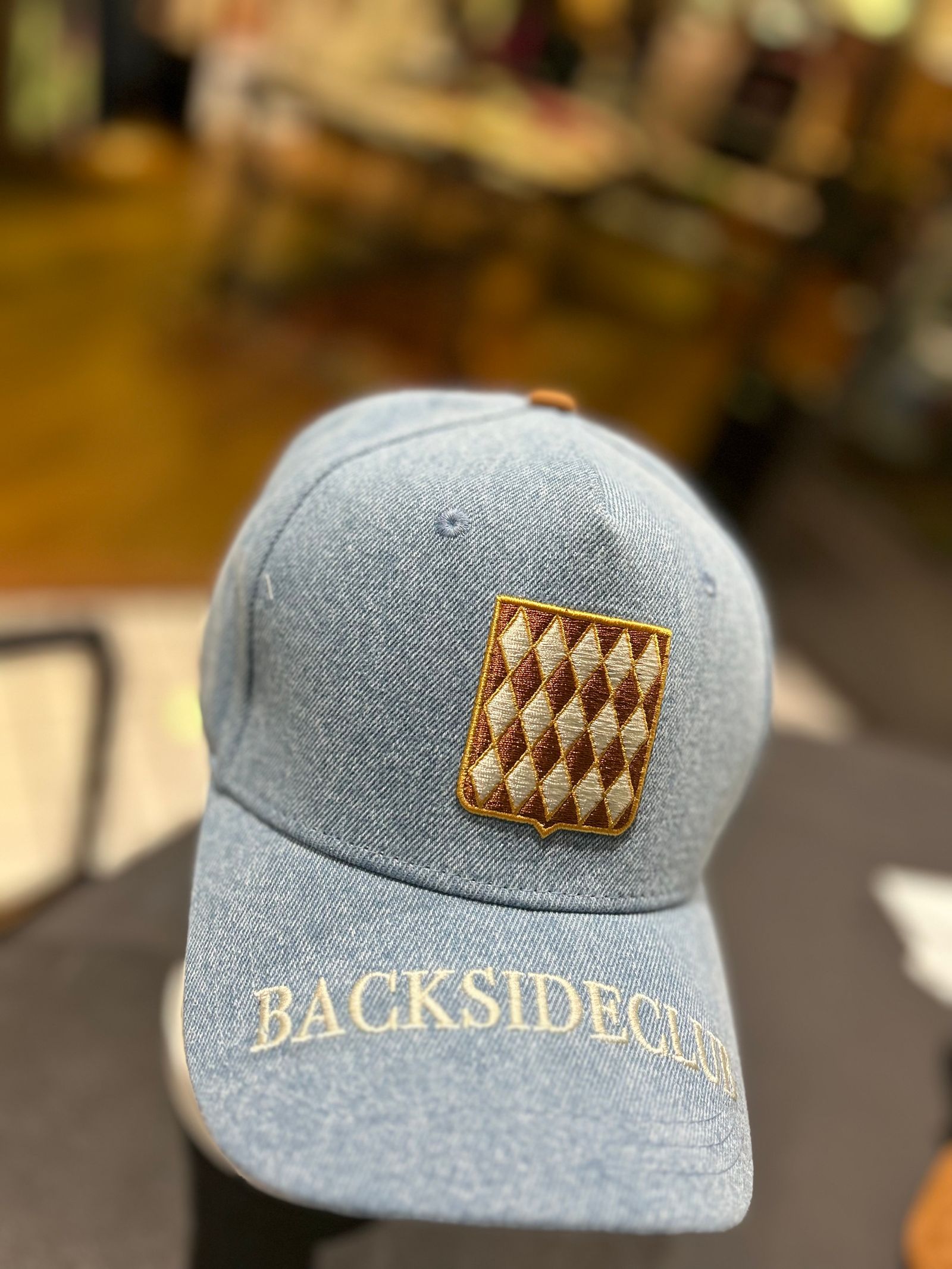 デニム刺繍入りBB CAP ライトインディゴブルー【 backside club 】バックサイドクラブ
