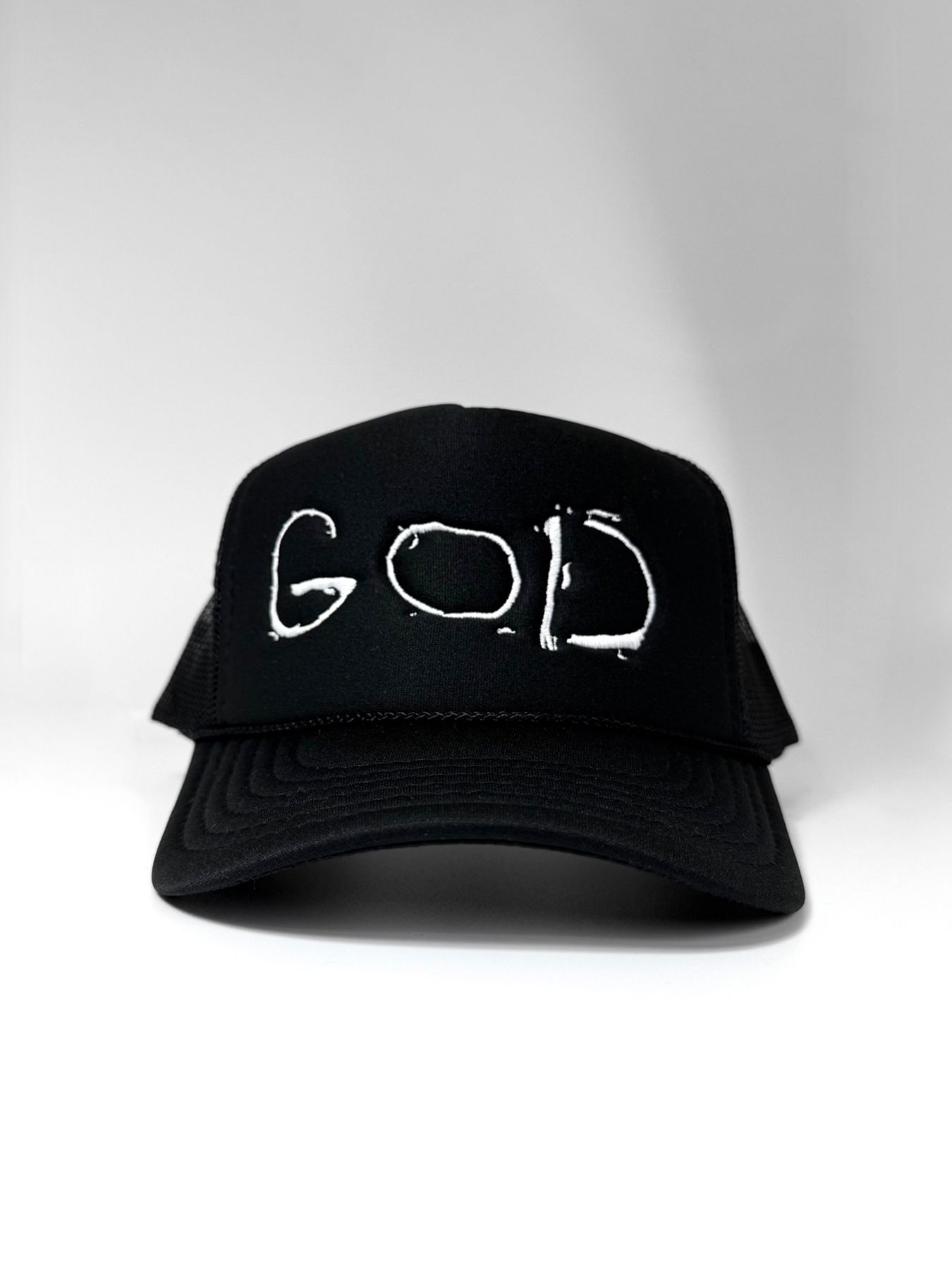 【予約品 6月21日(日) 締切】GOD MESH BACK TRUCKER HAT / ブラック