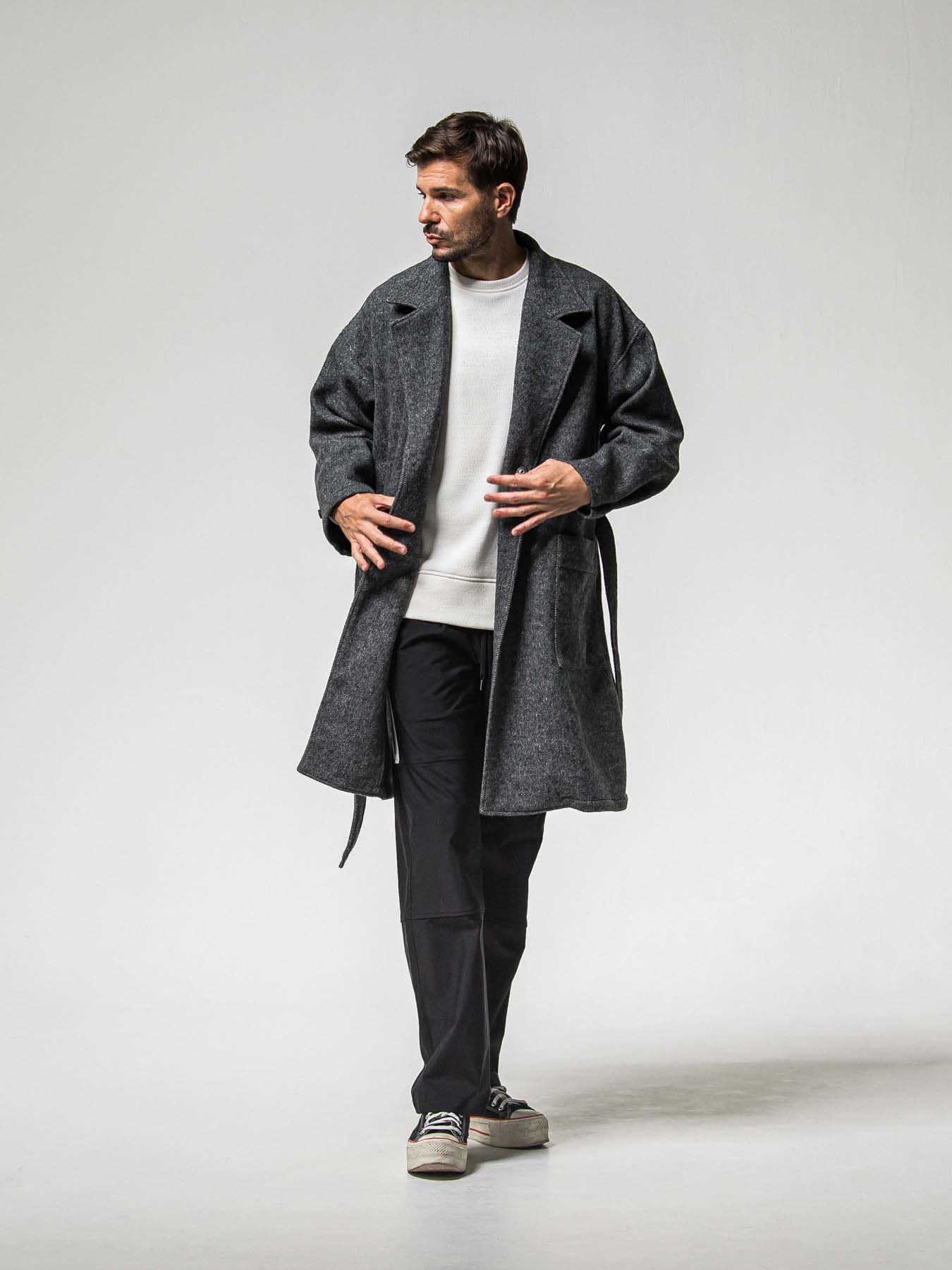 【予約品 】GOWN OVER COAT / ガウンオーバーコート / グレー