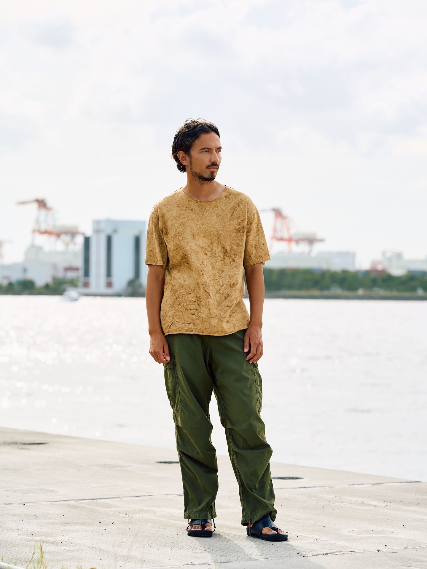 spec dye cut-off S/S  / Tシャツ / イエロー