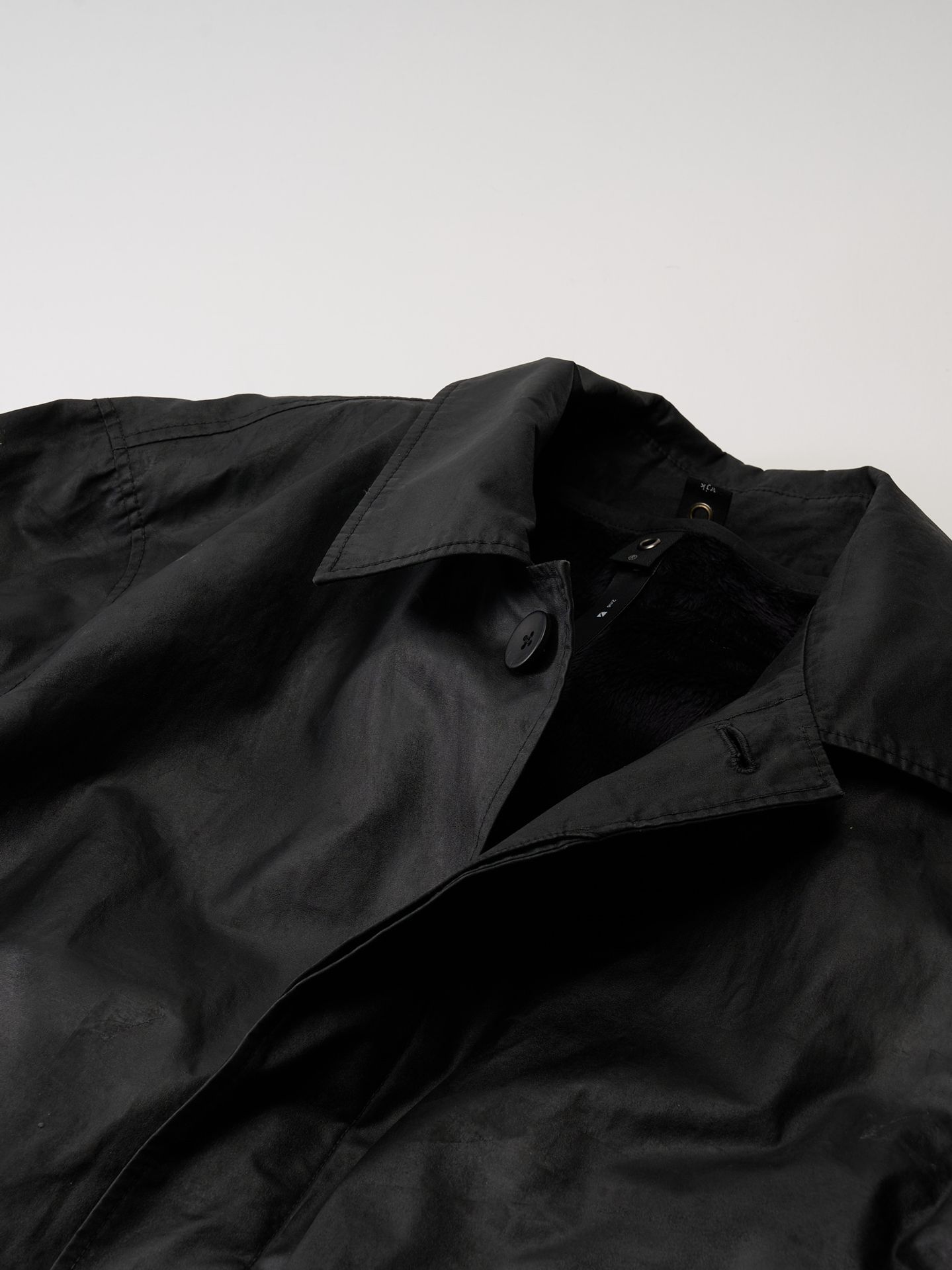 【予約品】 oild soutien collar coat / ステンカラーコート / ブラック