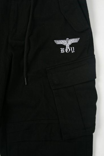 COTTON CARGO PANTS / BLACK 【BOY LONDON】