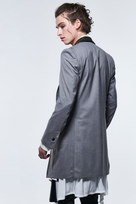 《予約品》 スタッズNailStudsCollarLongJacket / ライトグレー 【kiryuyrik】 2023年3月以降入荷予定