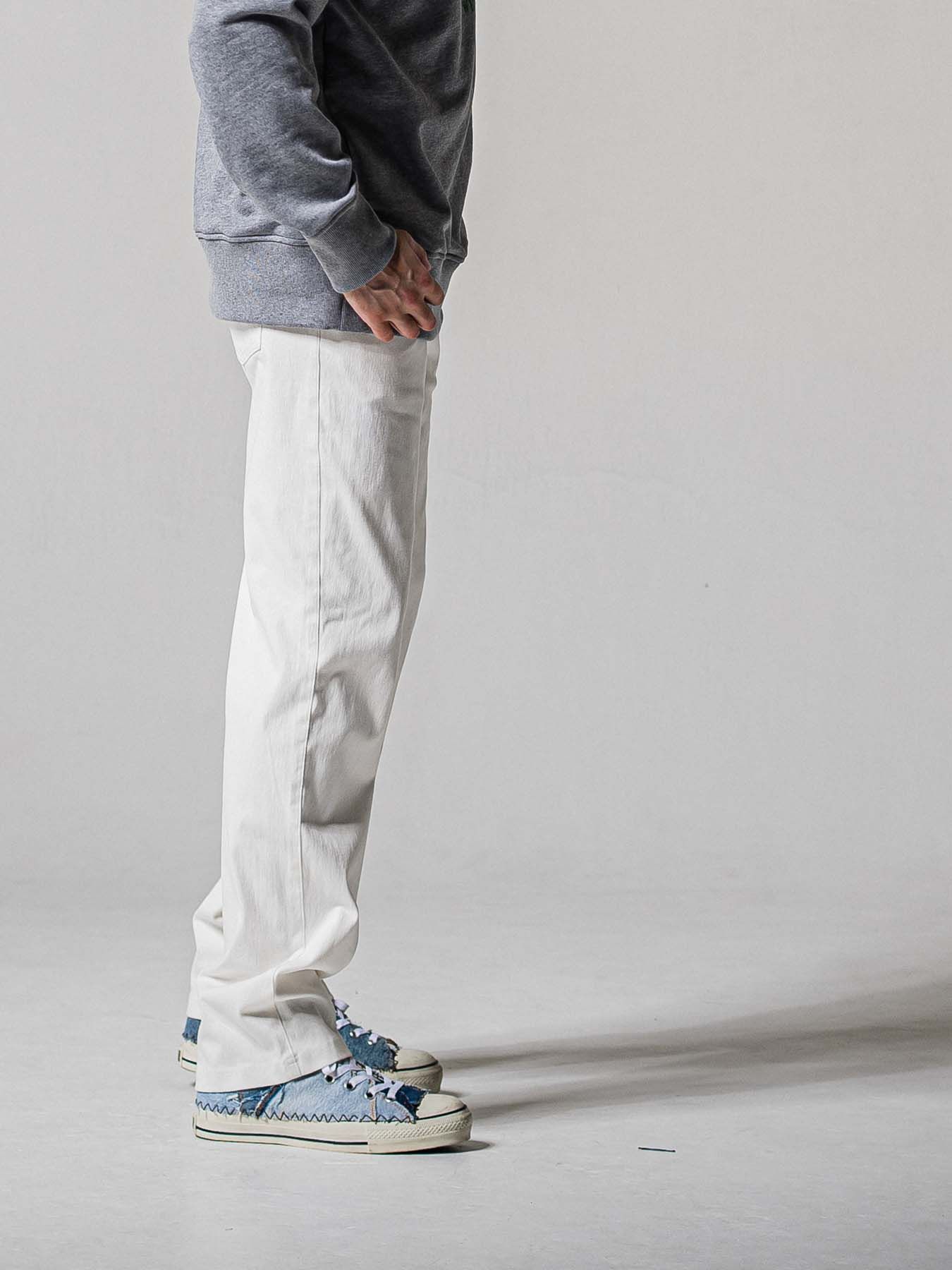 【予約品 11月16日(日) 締切】DENIM JERSEY WIDE PT / デニムジャージ セミワイドシルエット ワンタックイージーパンツ / ホワイト