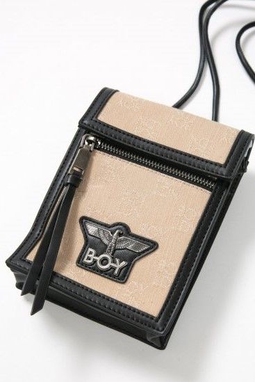 EMBOSSING MINI SHOULDER BAG / BEIGE 【BOY LONDON】