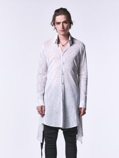 《予約品1月13日 10時締め》 FlareShirt / メッシュフレアシャツ / ホワイトパイソン
