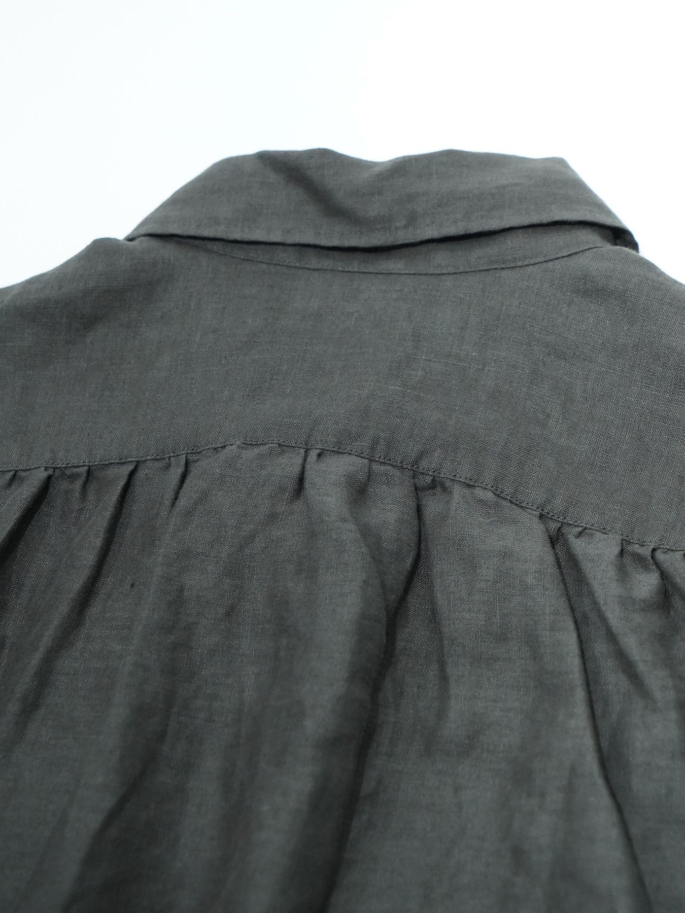 【予約品 2月1日(日) 締切】GATHERLINEN SHIRTS / リネンシャツ / チャコール