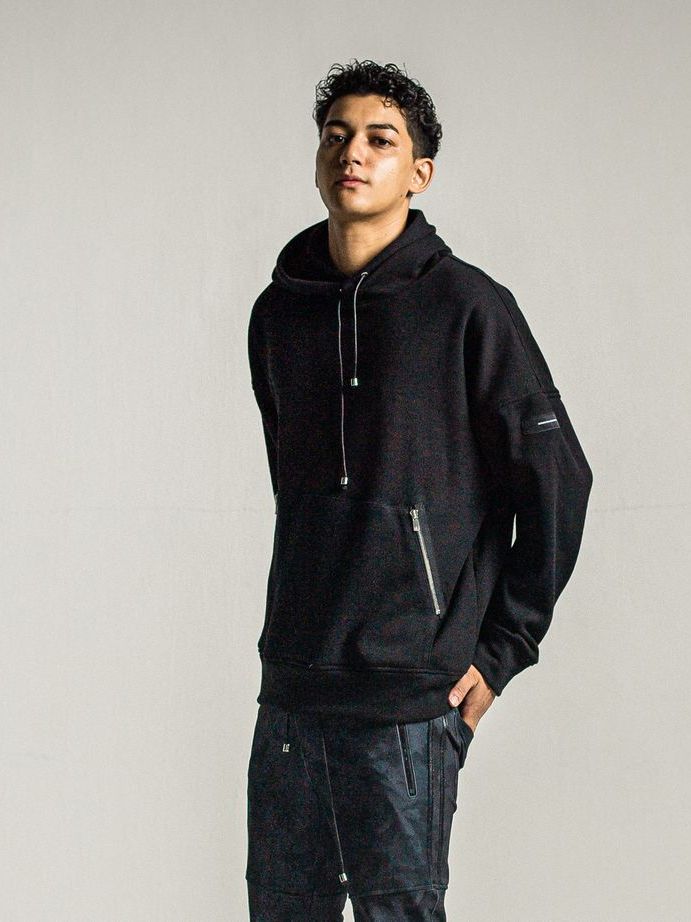 《予約9月1日18時締め》 shaggy fleece thermal pullover hoodie  / プルオーバーパーカー / ブラック