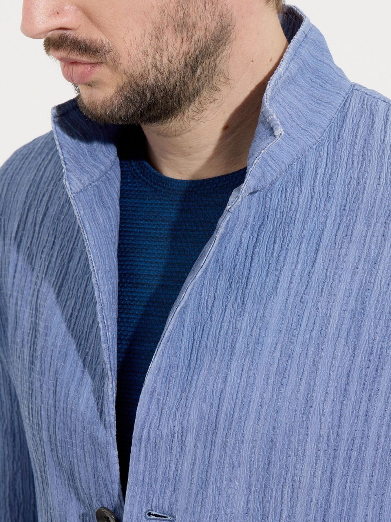 カラープリーツ7分袖ジャケット / ライトグレー【HIDEAWAYS NICOLE】