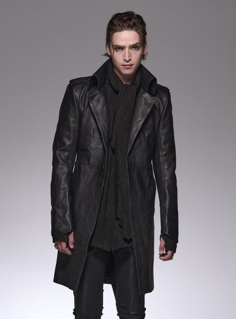 《予約品》 LeatherSingleNapoleonJacket / レザーナポレオンコート / ブラック