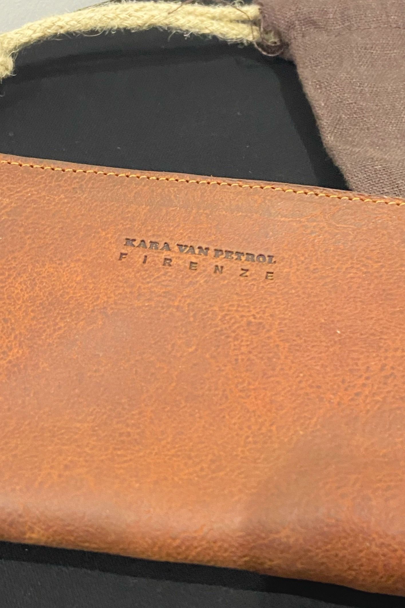 ハーフジップ長財布 DAVIS / Orange Wild 【KARA VAN PETROL】 イタリア製