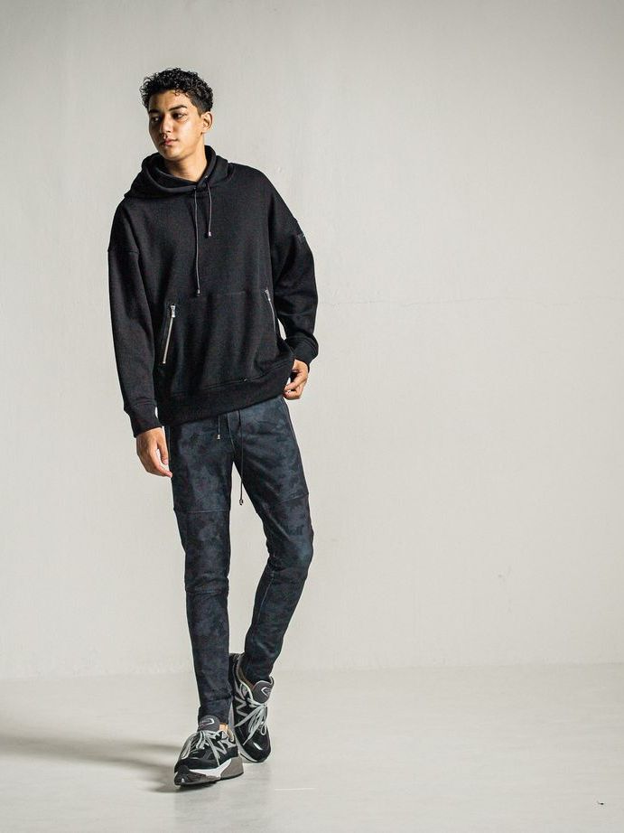 《予約9月1日18時締め》 shaggy fleece thermal pullover hoodie  / プルオーバーパーカー / ブラック