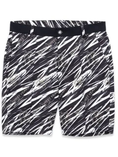 DRY STRETCH 千鳥格子×グラフィックSHORTS｜MEN'S ブラック