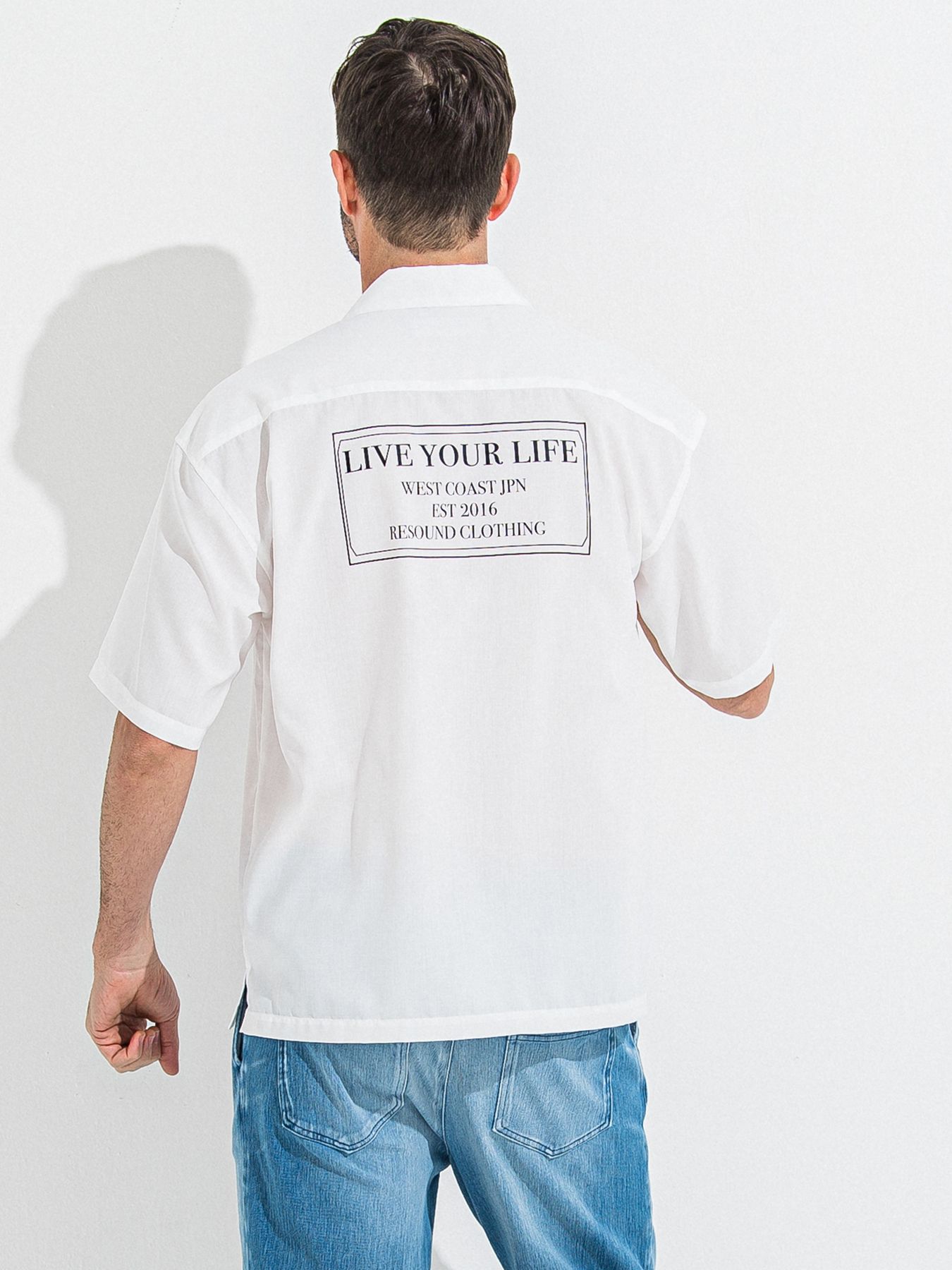 【予約品 】ZACK HALF SHIRT / ザックハーフスリーブシャツ / ホワイトプリント