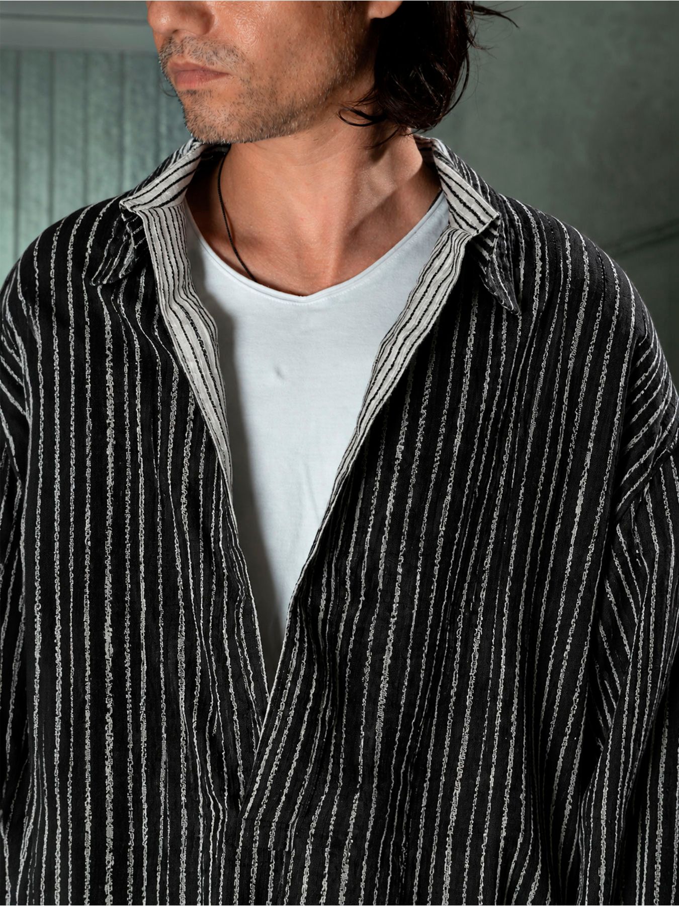 【予約品 11月9日(月) 締切】WAVEPULLOVER / ジャガードストライプ プルオーバー / ブラック
