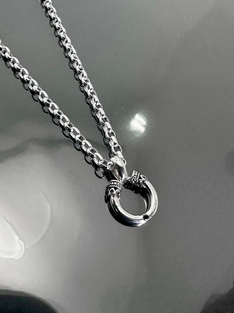 《受注生産》 CROWN HORSESHOE w/ BLACK DIAMOND NECKLACE / クラウンホースシューブラックダイヤモンドネックレス 【注文から2～3週間後入荷予定】