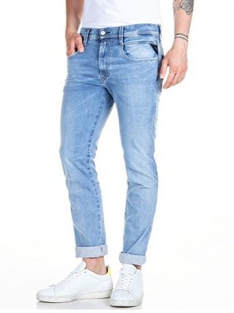 Ocean Blue 10.5 OZ HYPERFLEX RE-USED X.L.I.T.E./ デニムパンツ ANBASS / ライトブルー 【REPLAY】