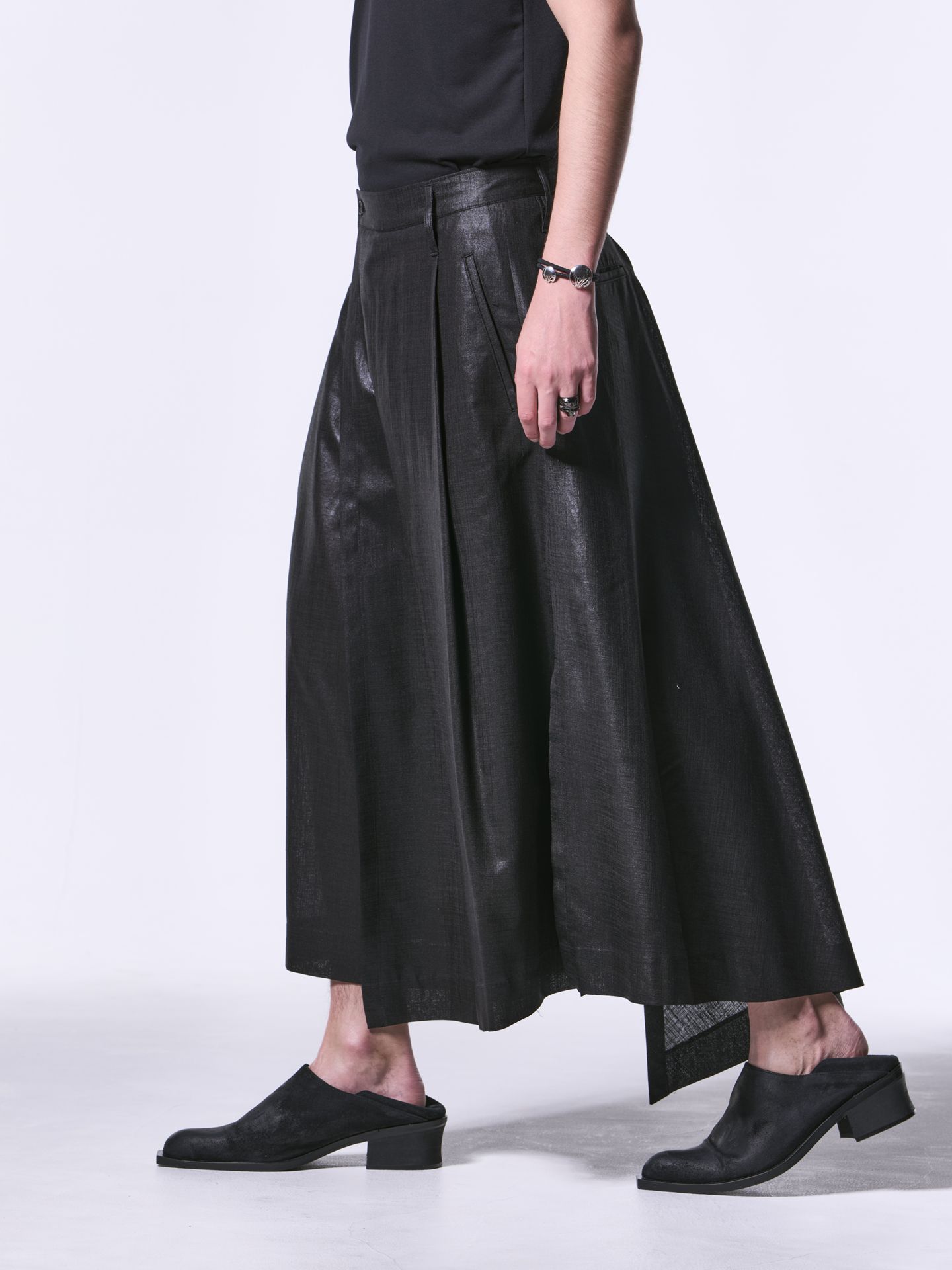 《予約品》Siler Slab SkirtWideTuckSlacks / スカートワイドタックスラックス / ブラック