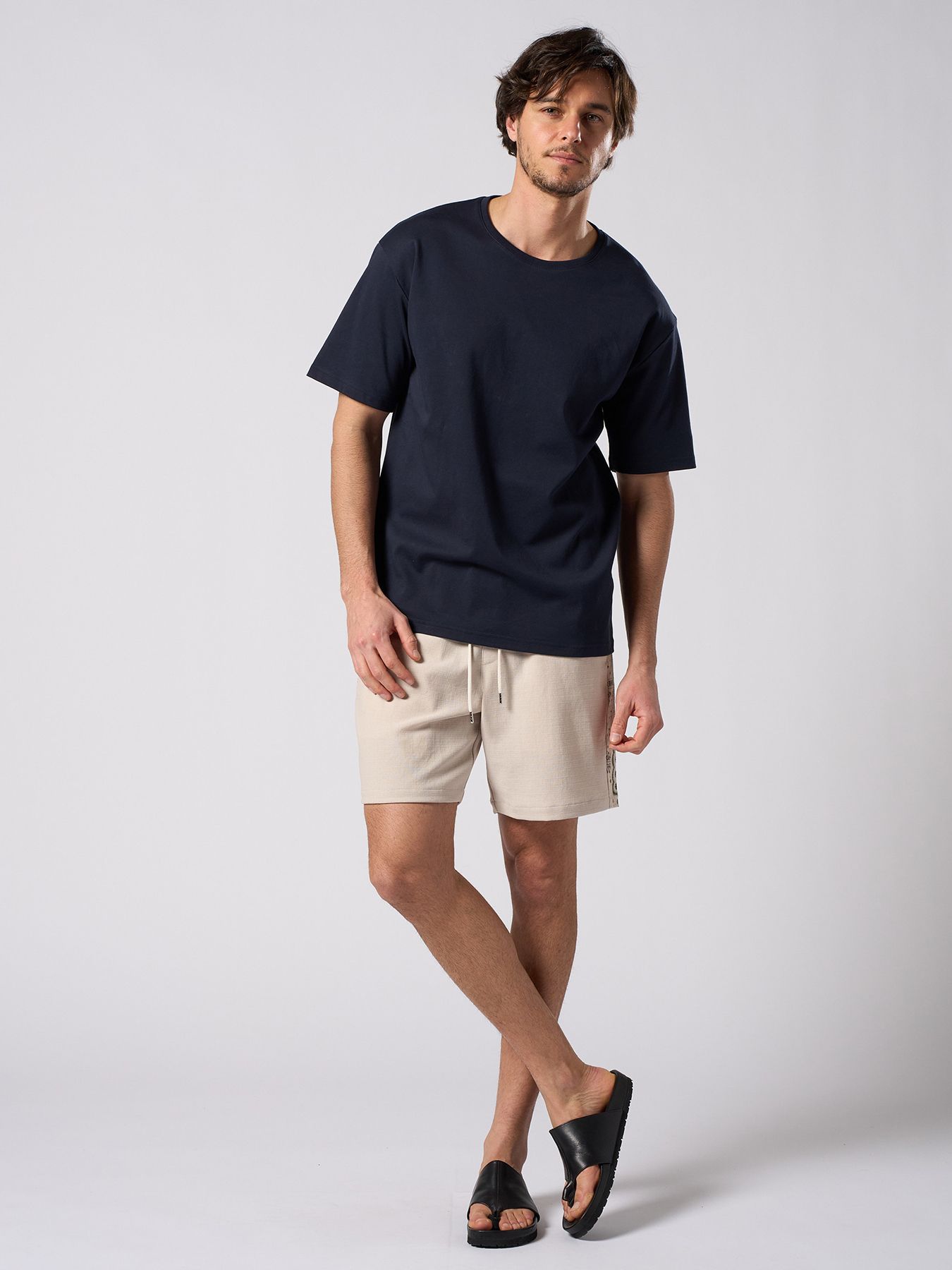 【予約品 1月25日(日) 締切】bandana print panel shorts / バンダナプリントパネル ショーツ / ベージュ