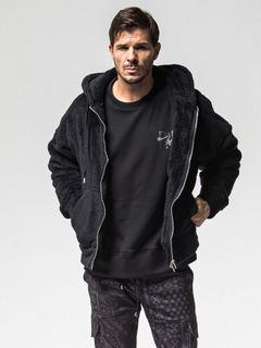 【予約品 】BOA ZIP LOOSE HOODIE / ボア ジップ ルーズフーディ / ブラック
