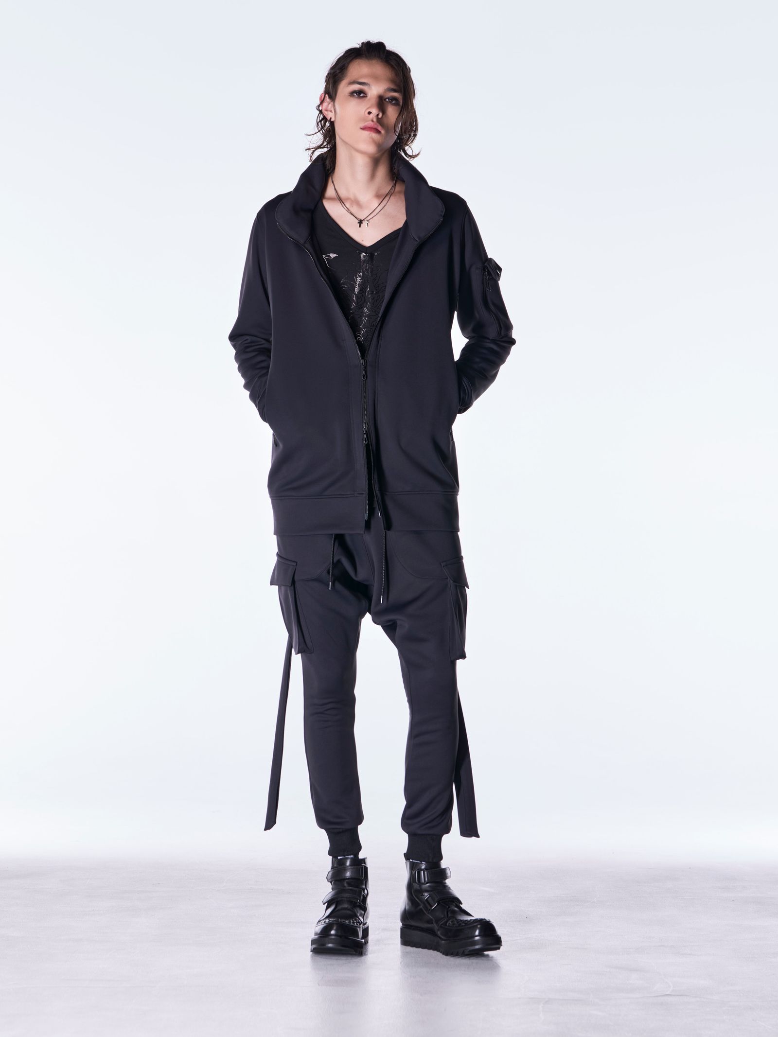 【予約品 6月29日(月) 締切】Double Knit Jersey Stand Collar Blouson / スタンドカラー ブルゾン / ブラック