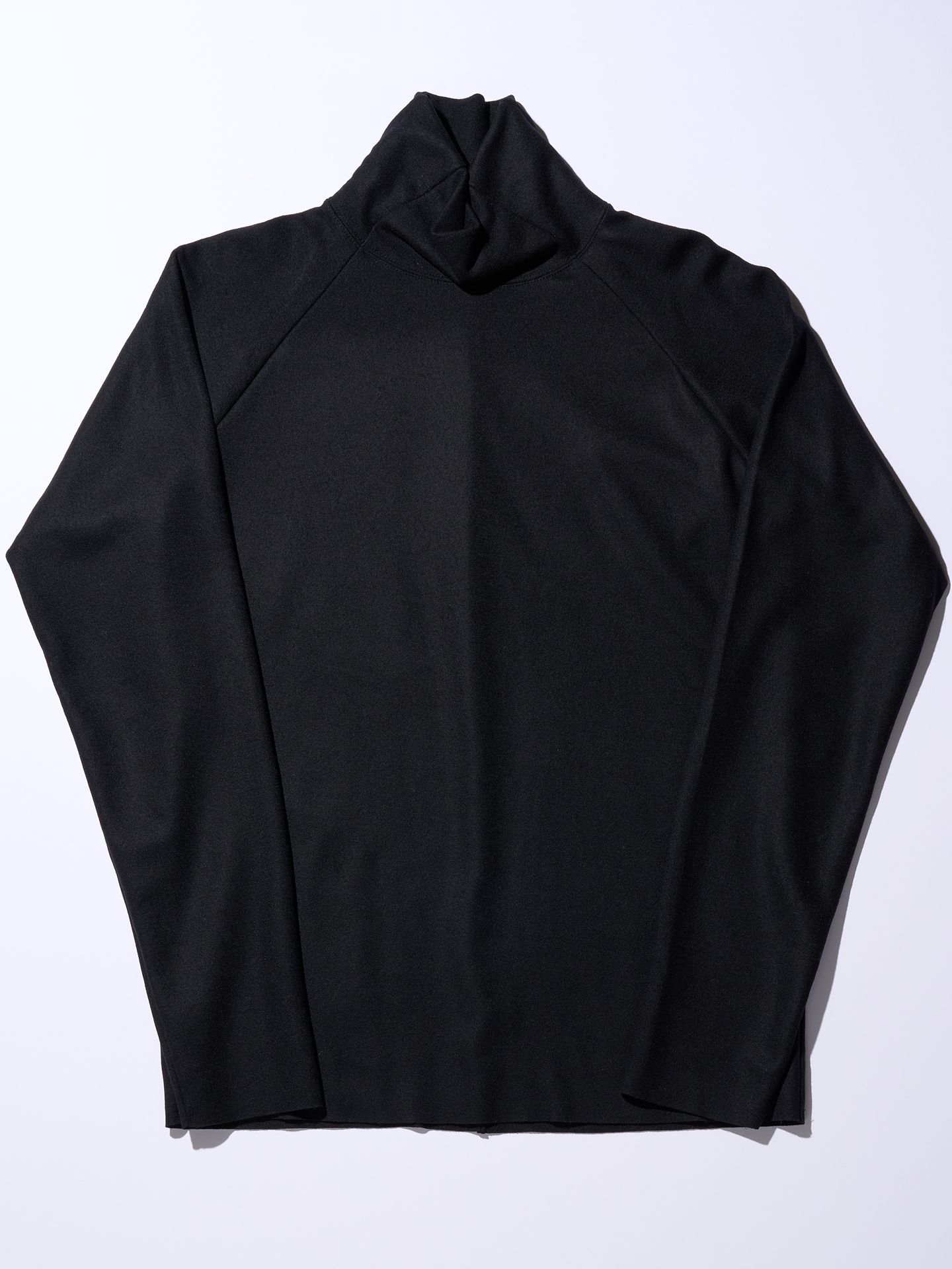 【予約品】 fine wool mock-neck / ニットカットソー / ブラック