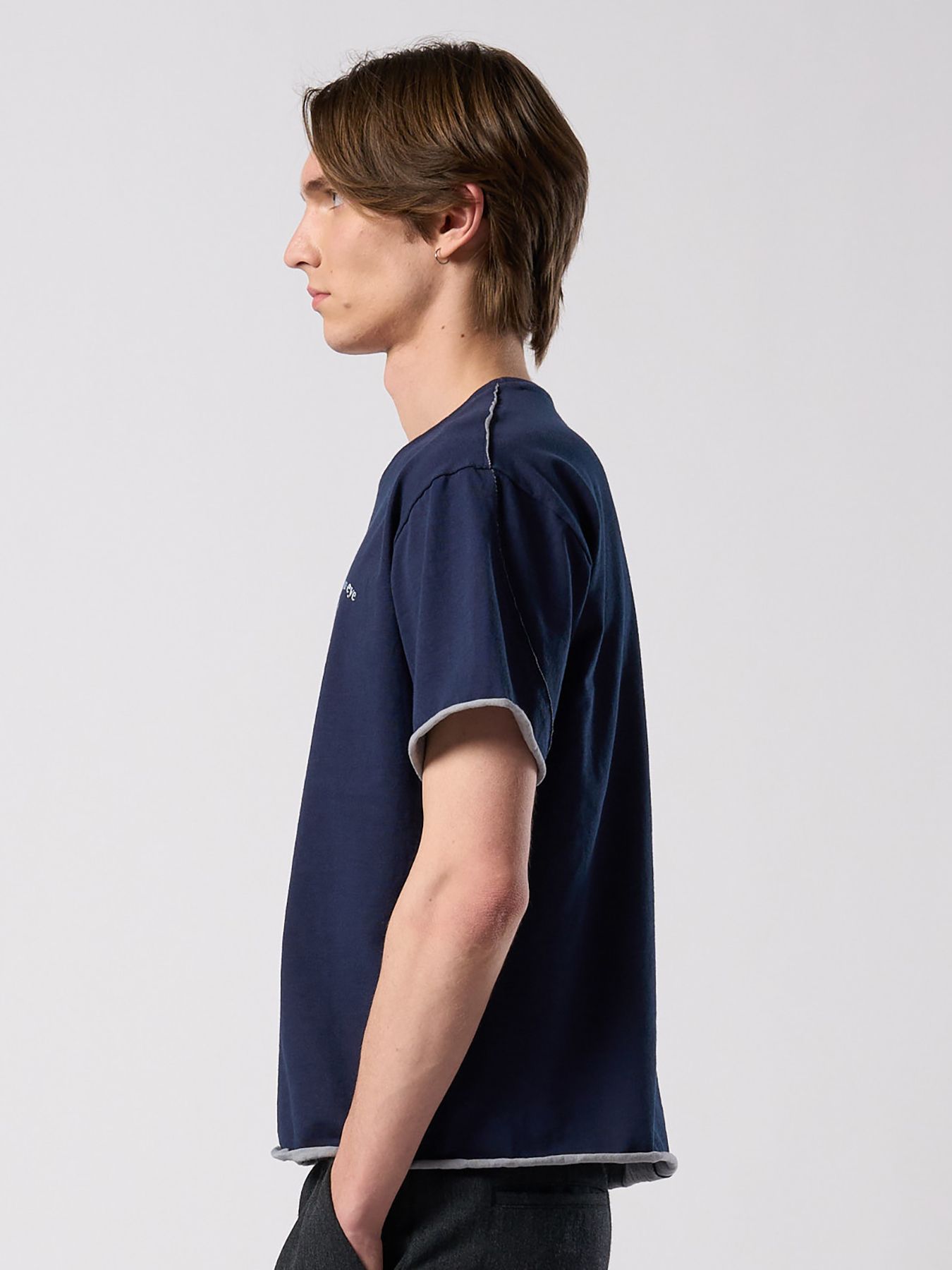 【予約品 4月19日(日) 18時締切】Ohta Design × wjk collaboration："relax" cut-off S/S / "relax" カットオフ ショートスリーブ / ネイビー