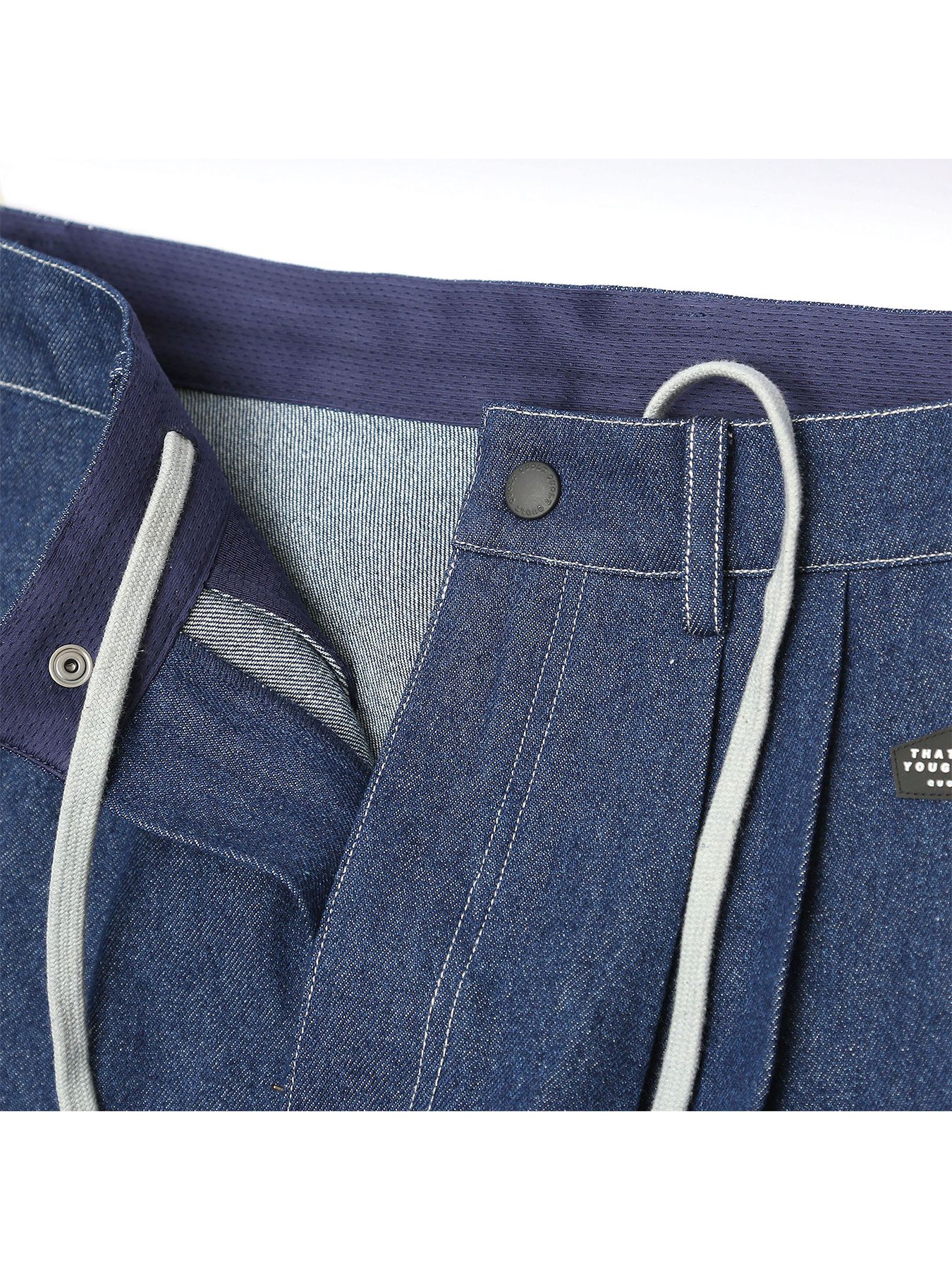 DENIM-MESH PANTS / インディゴ【QUOLT】