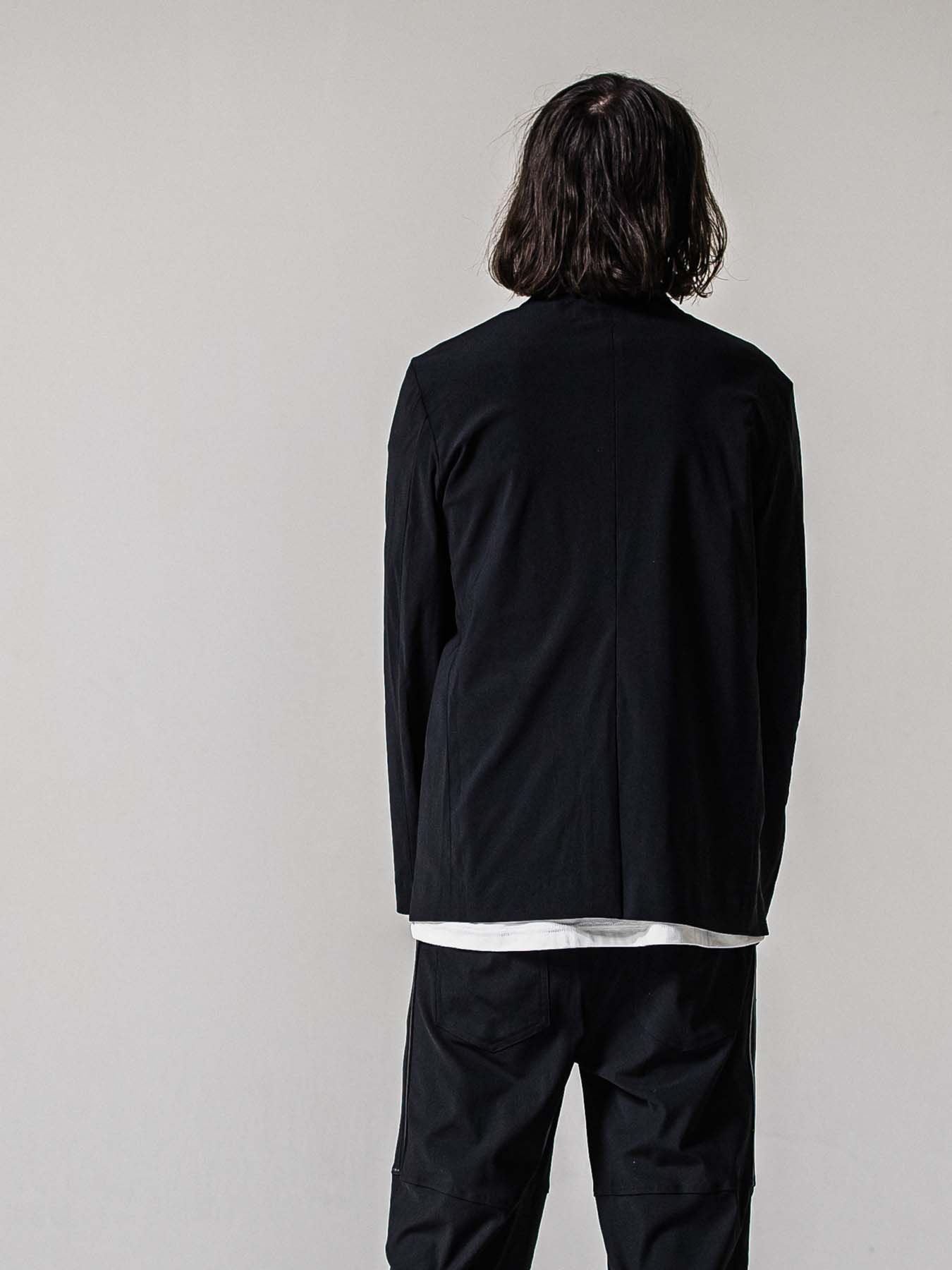 【予約品 11月16日(日) 締切】GARY LOOSE JACKET / ルーズフィット ジャージ テーラードジャケット / ナイロンブラック