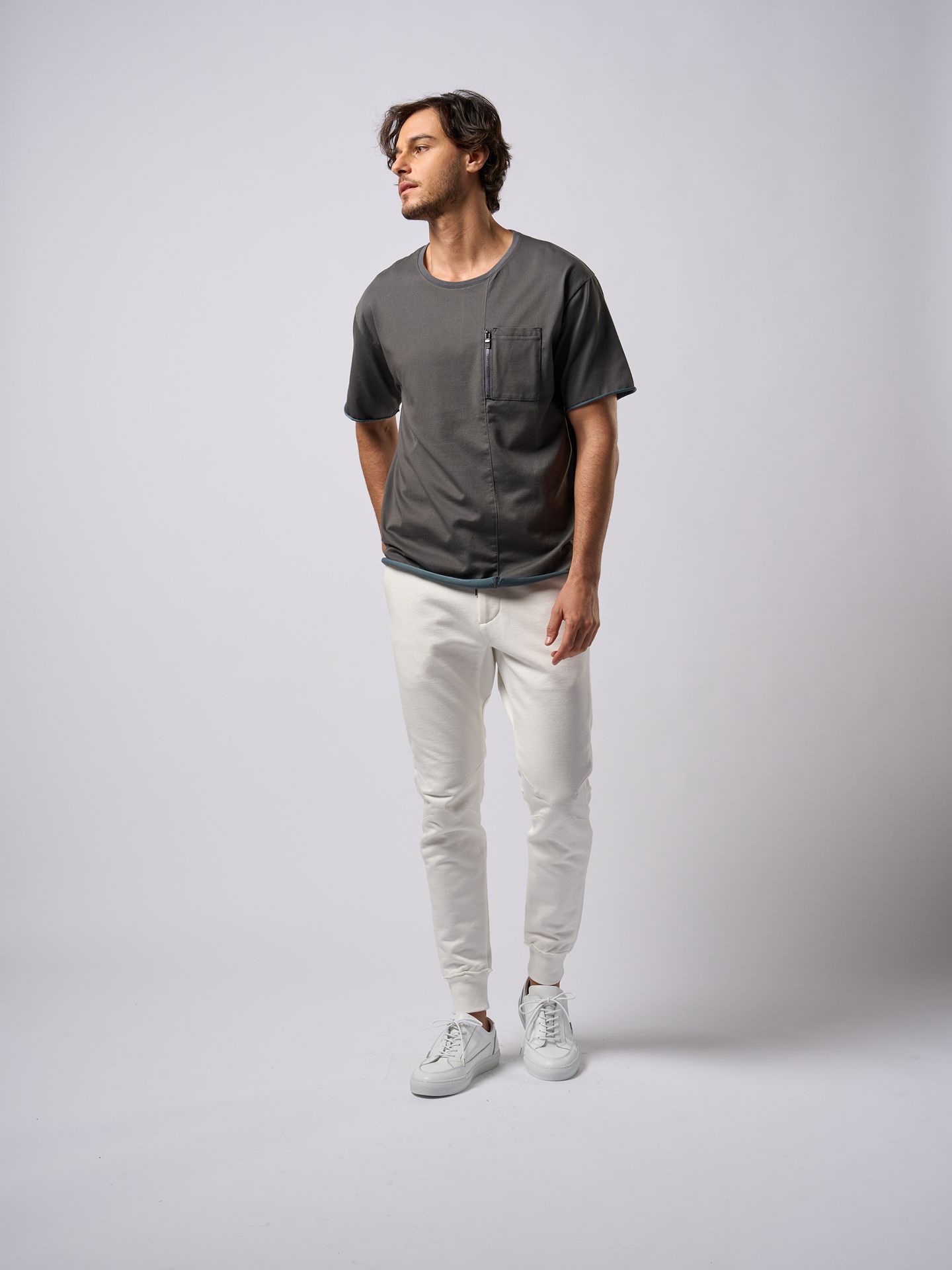 【予約品9月19日 10時締め】 basic rib sweat pants / スウェットパンツ / ホワイト
