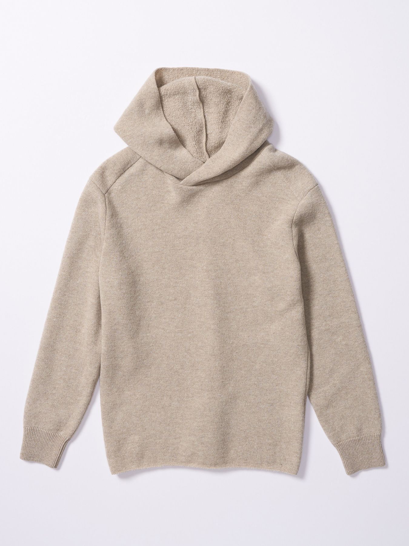 【予約品 4月19日(日) 18時締切】back pile hoodie / バックパイル フーディ / ライトベージュ