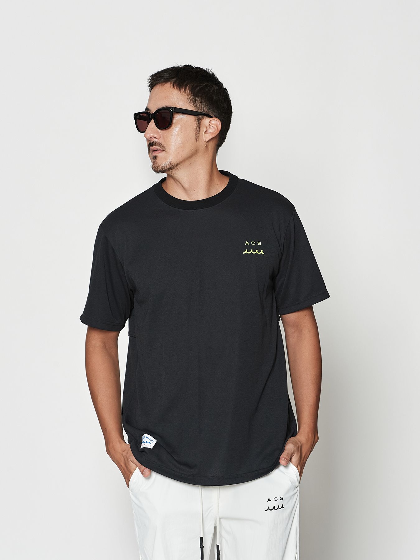 【予約品 10月9日(木) 締切】muta Ventilation Tee / Tシャツ / ブラック【Acanthus × muta MARINE】