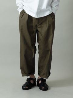 【予約品 2月1日(日) 締切】DRESSYEASE TRUSERS  gaba / ツータックイージートラウザーズ / オリーブ