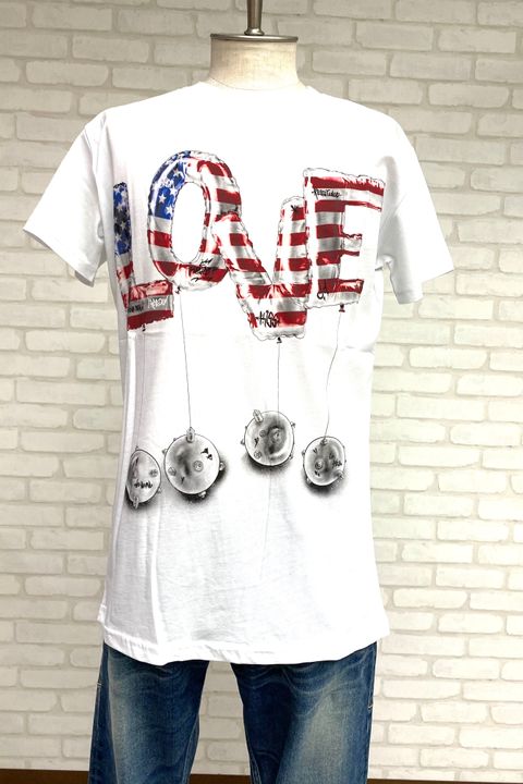 LOVE BOMB USA Tee WHITE【Tract】
