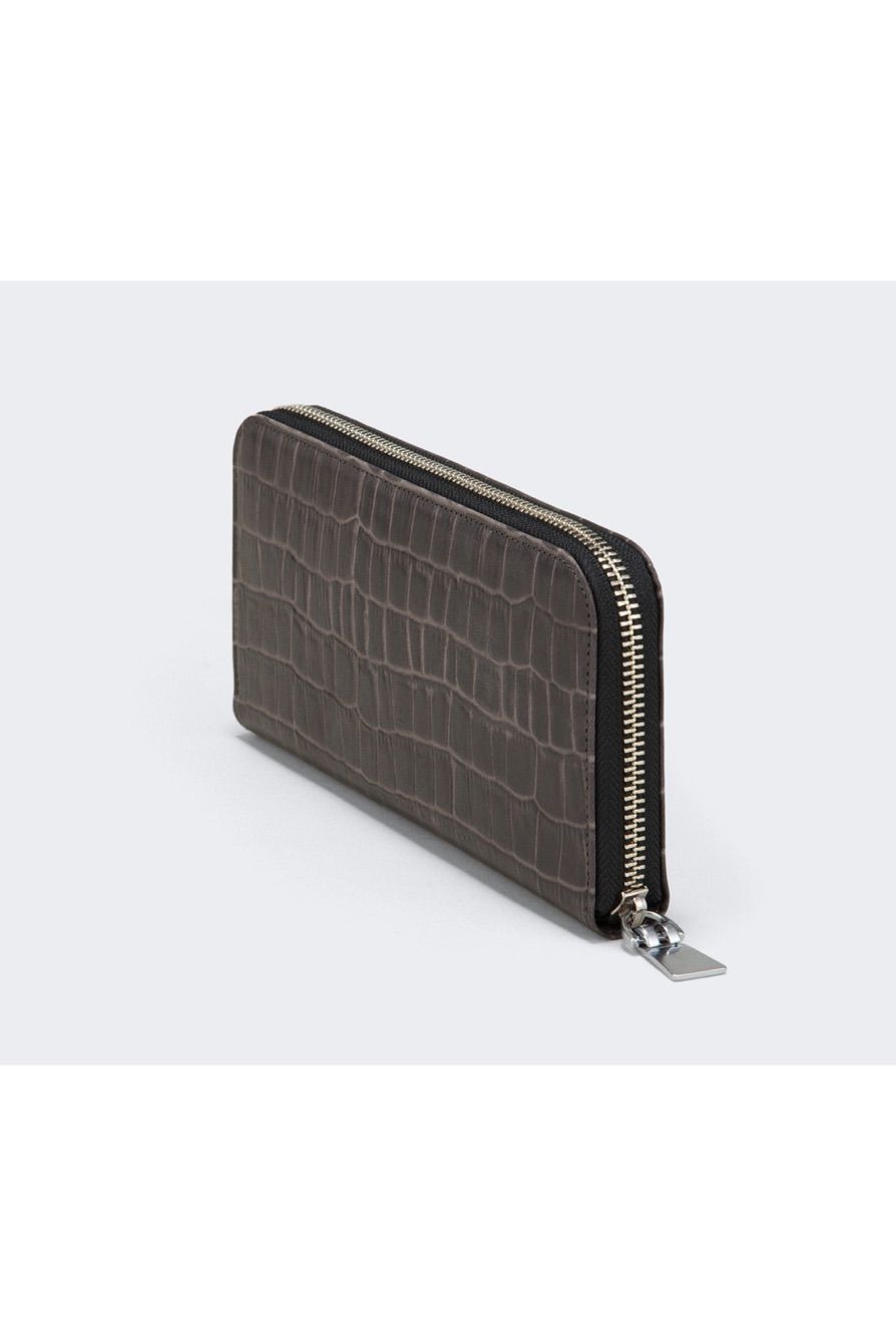 ラウンドL 長財布 Tint Embossing Leather / Pale Black 【aniary】