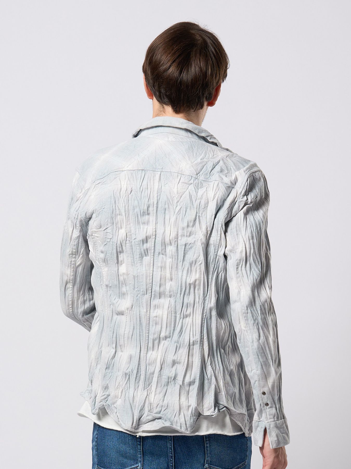 【予約品 9月23日(火) 締切】2-hook check / 2フック チェックシャツ / アイスグレー