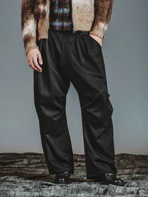 ツータックイージーパラシュートトラウザーズ ブラック【NOID.】