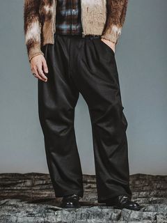 ツータックイージーパラシュートトラウザーズ ブラック【NOID.】