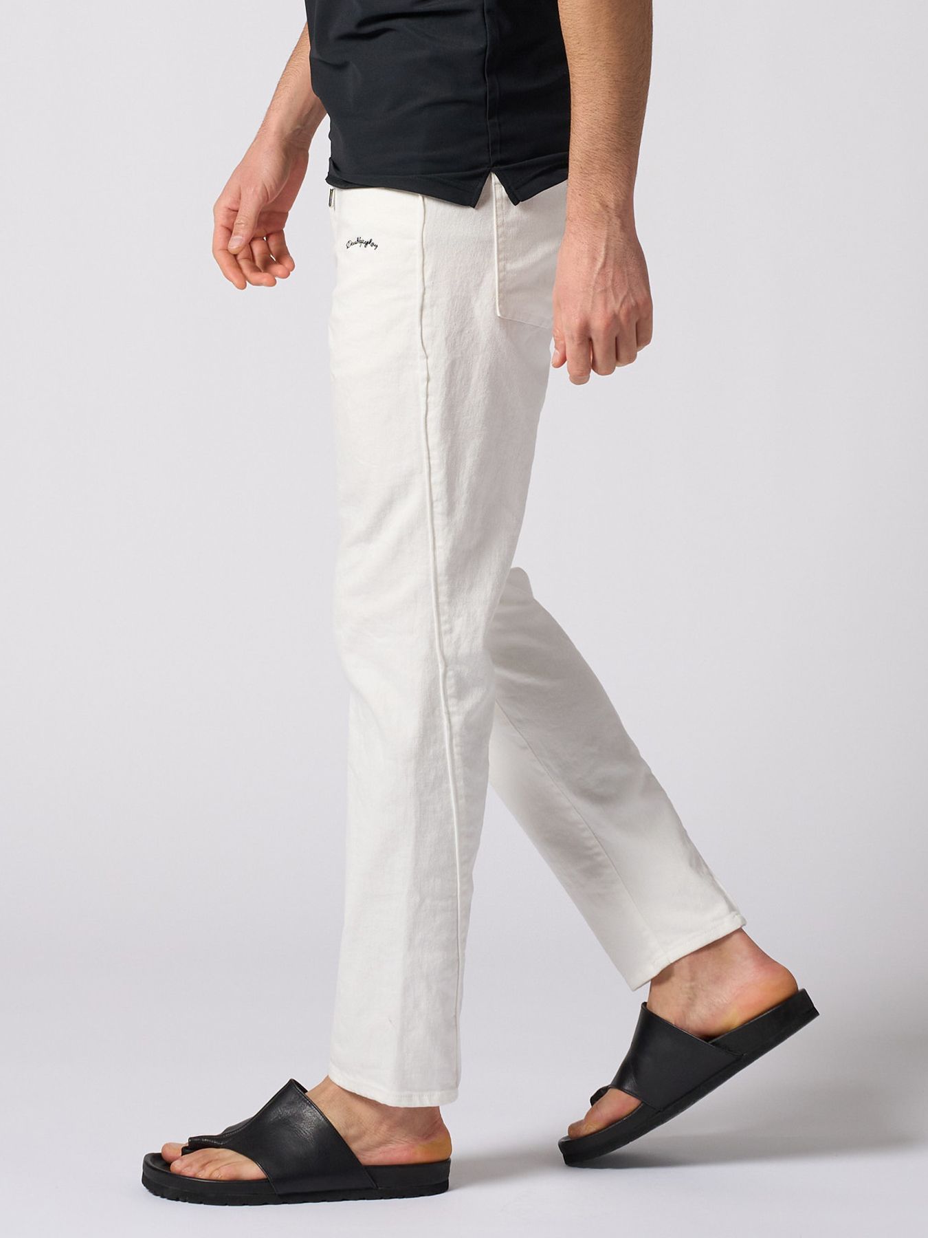 【予約品 1月25日(日) 締切】thin denim easy / シンデニム イージーパンツ / ホワイト