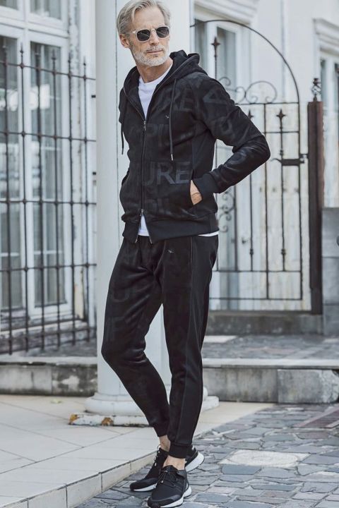 VELOR LOGO HOODIE / black 【1PIU1UGUALE3 RELAX】 - S