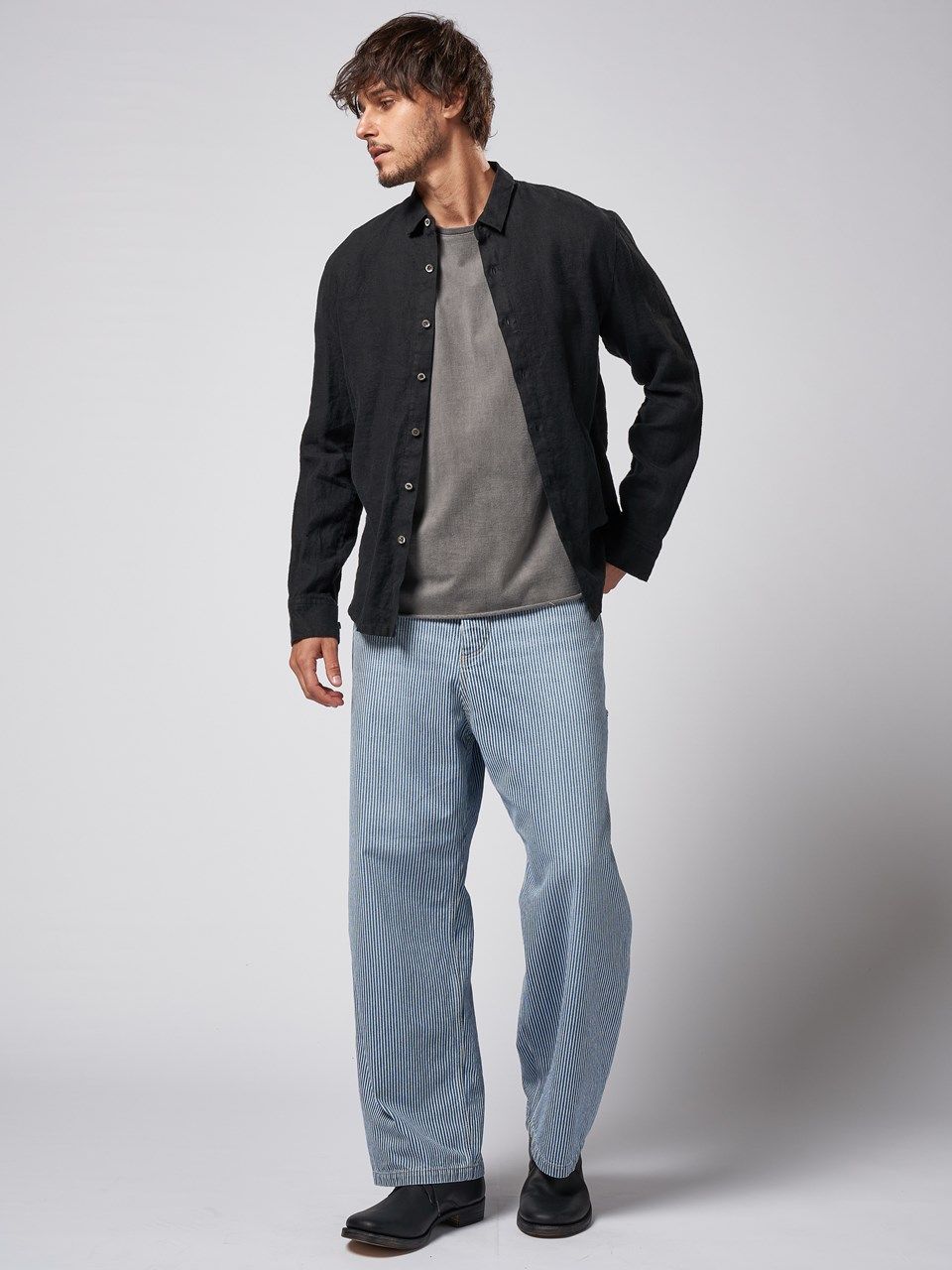 《予約品》 short point collar shirt / カラーシャツ / ブラック